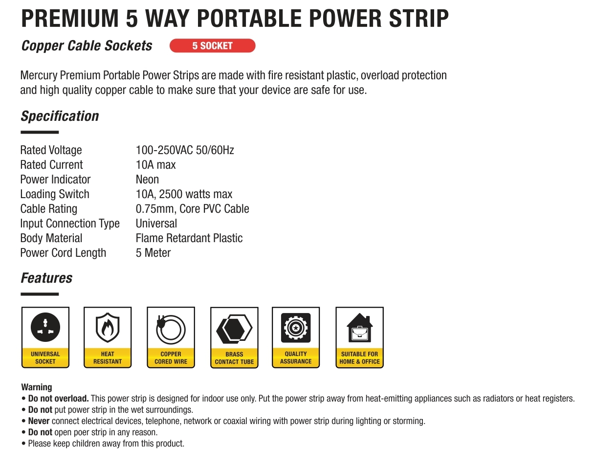 The Ultimate Strings - Converter and Components - Power Strip Spike 5M